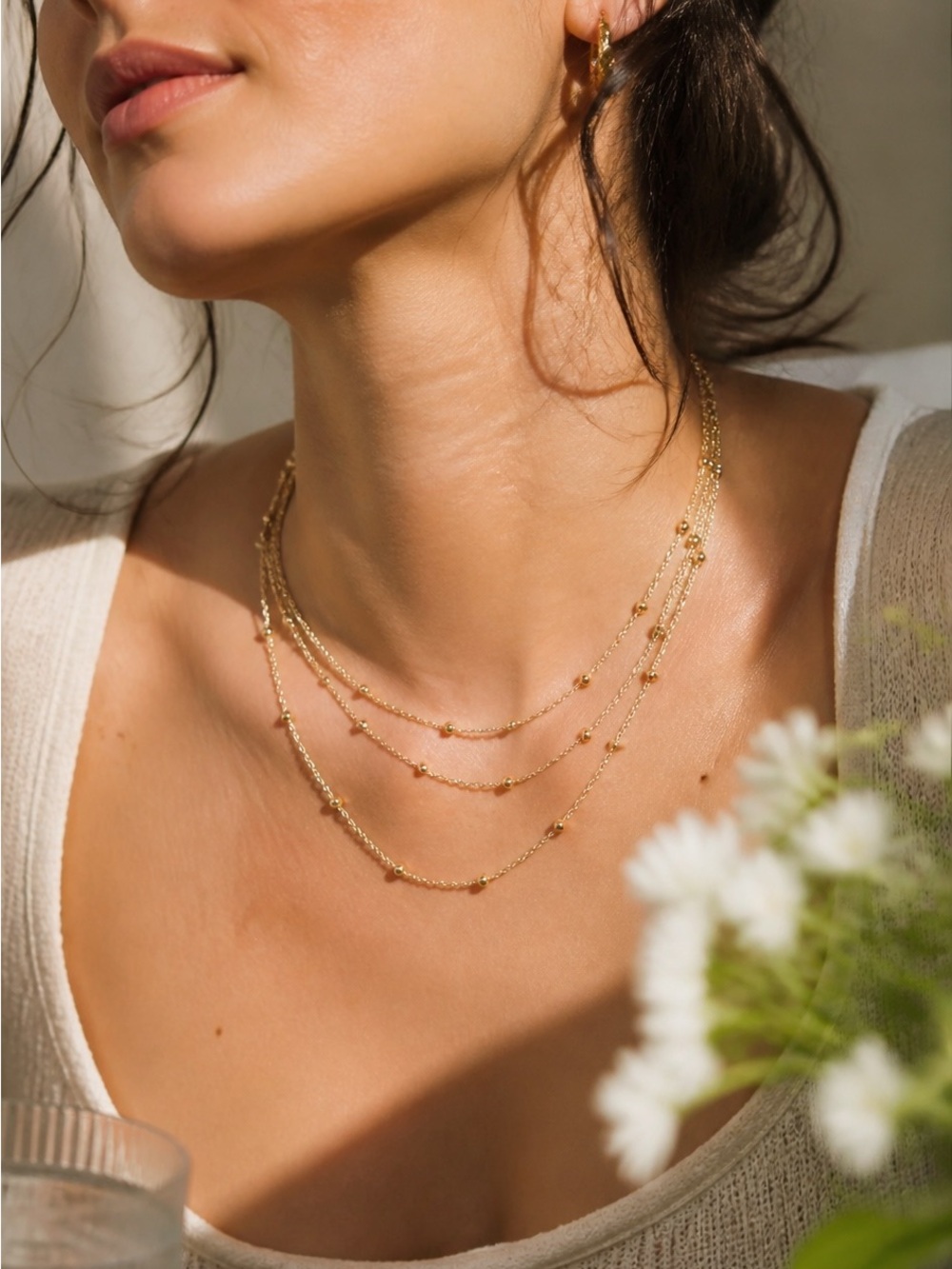“Short & Sweet” Boho Bead Layered Choker Necklace - Picture 2 of 6